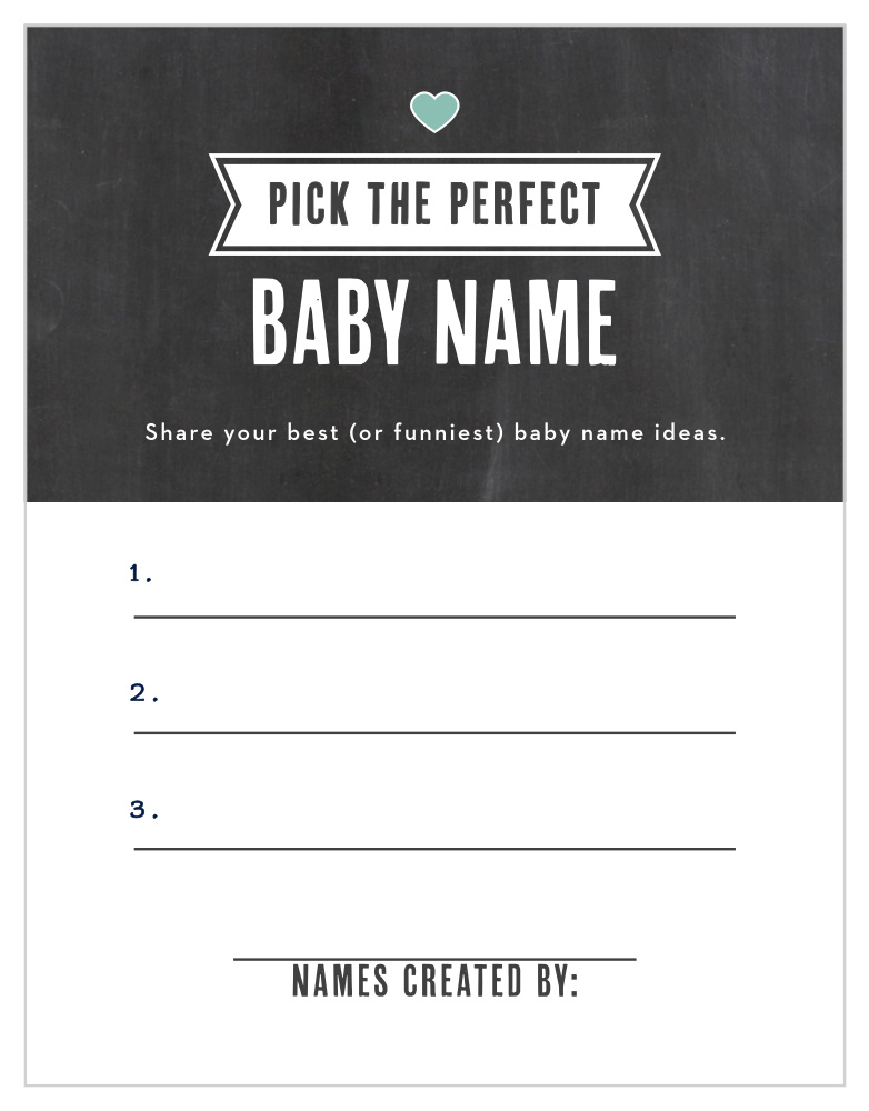 Chalkboard Writing Baby Name Contest