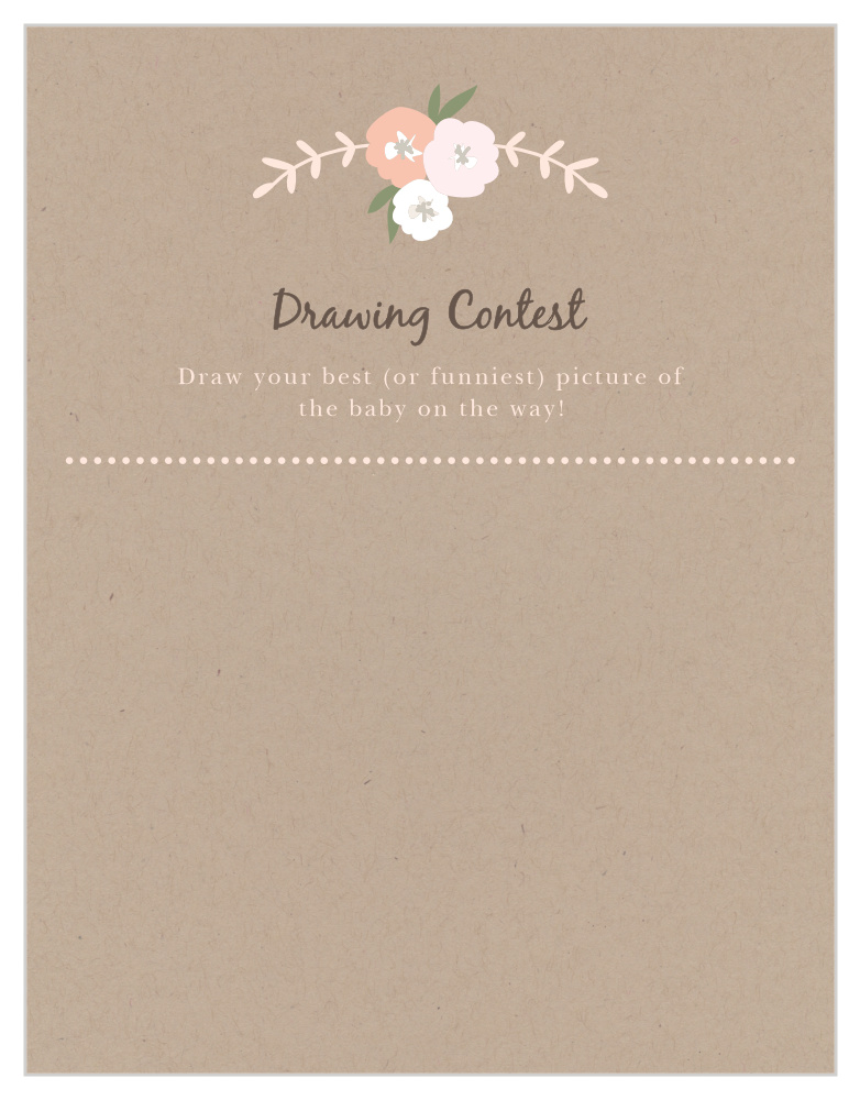 Floral Kraft Baby Drawing Contest