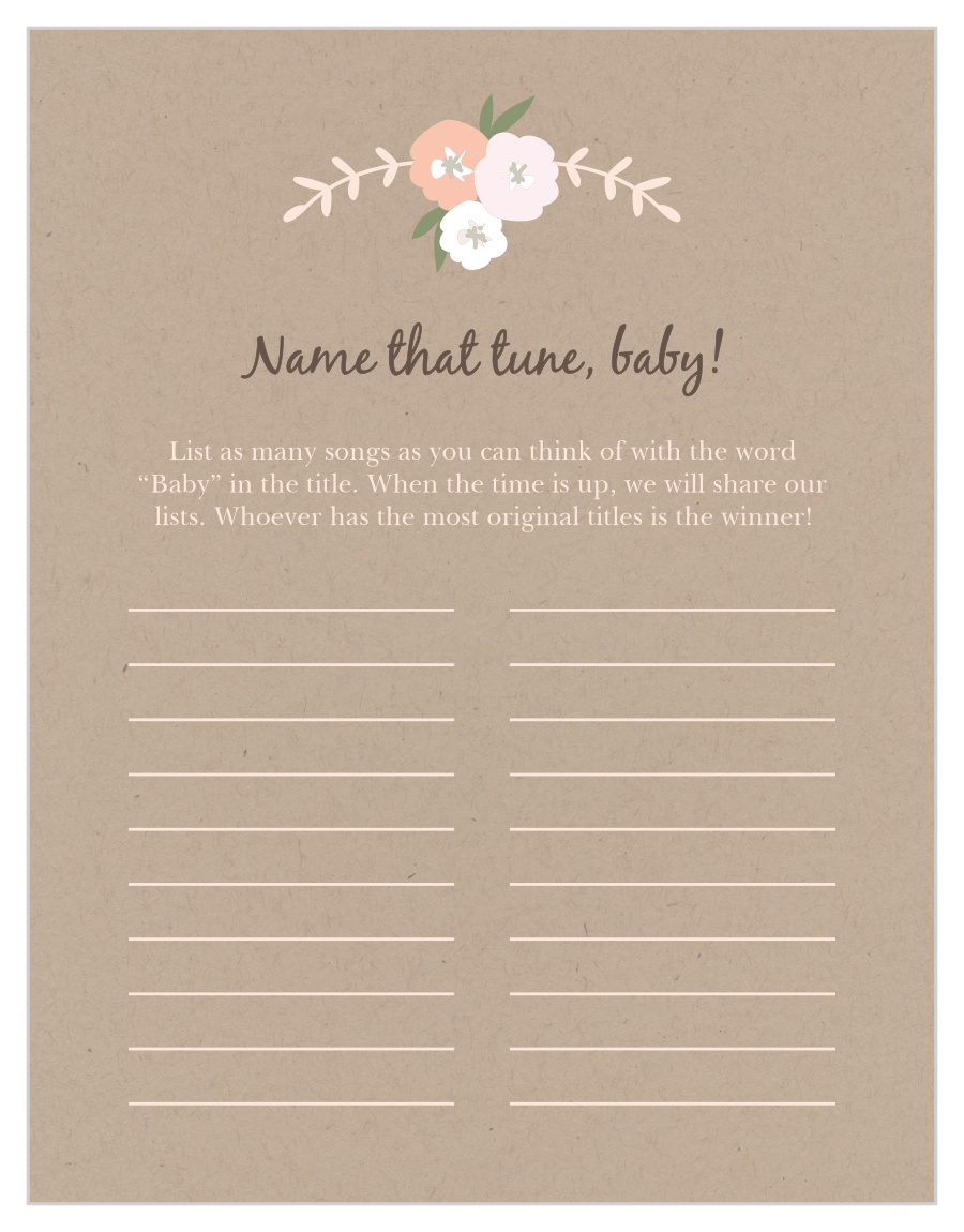 Floral Kraft Baby Song Contest