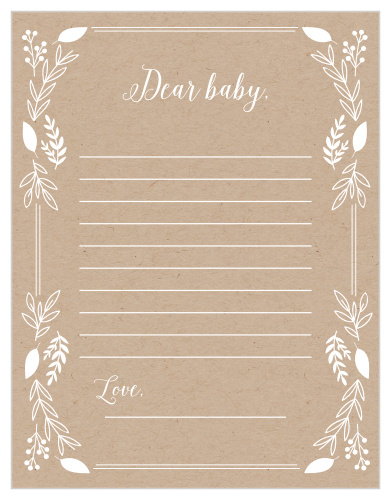 Our Petit Jardin Letter to Baby is a perfect fit for your elegant baby shower.