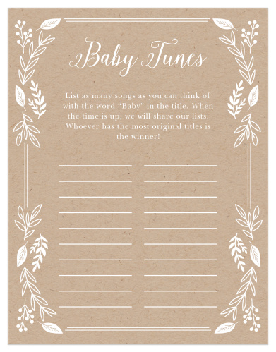 Our Petit Jardin Baby Song Contest is a perfect fit for your elegant baby shower.