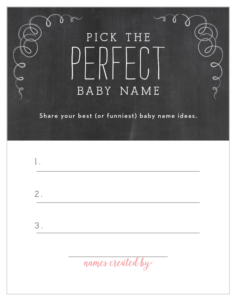 Chalkboard Love Baby Name Contest