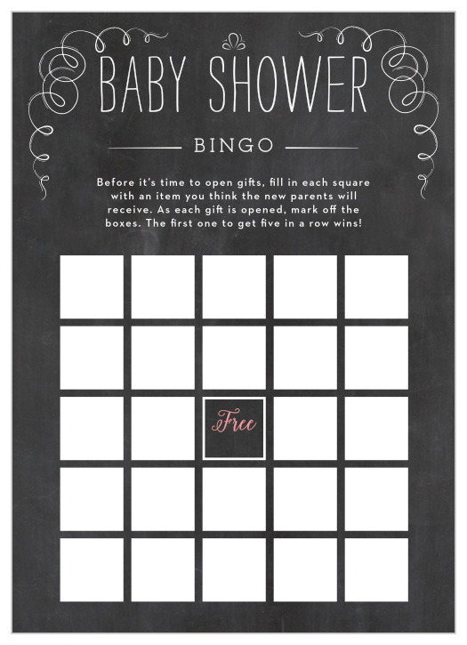Bring it back to the basics with our Chalkboard Love Baby Shower Bingo.