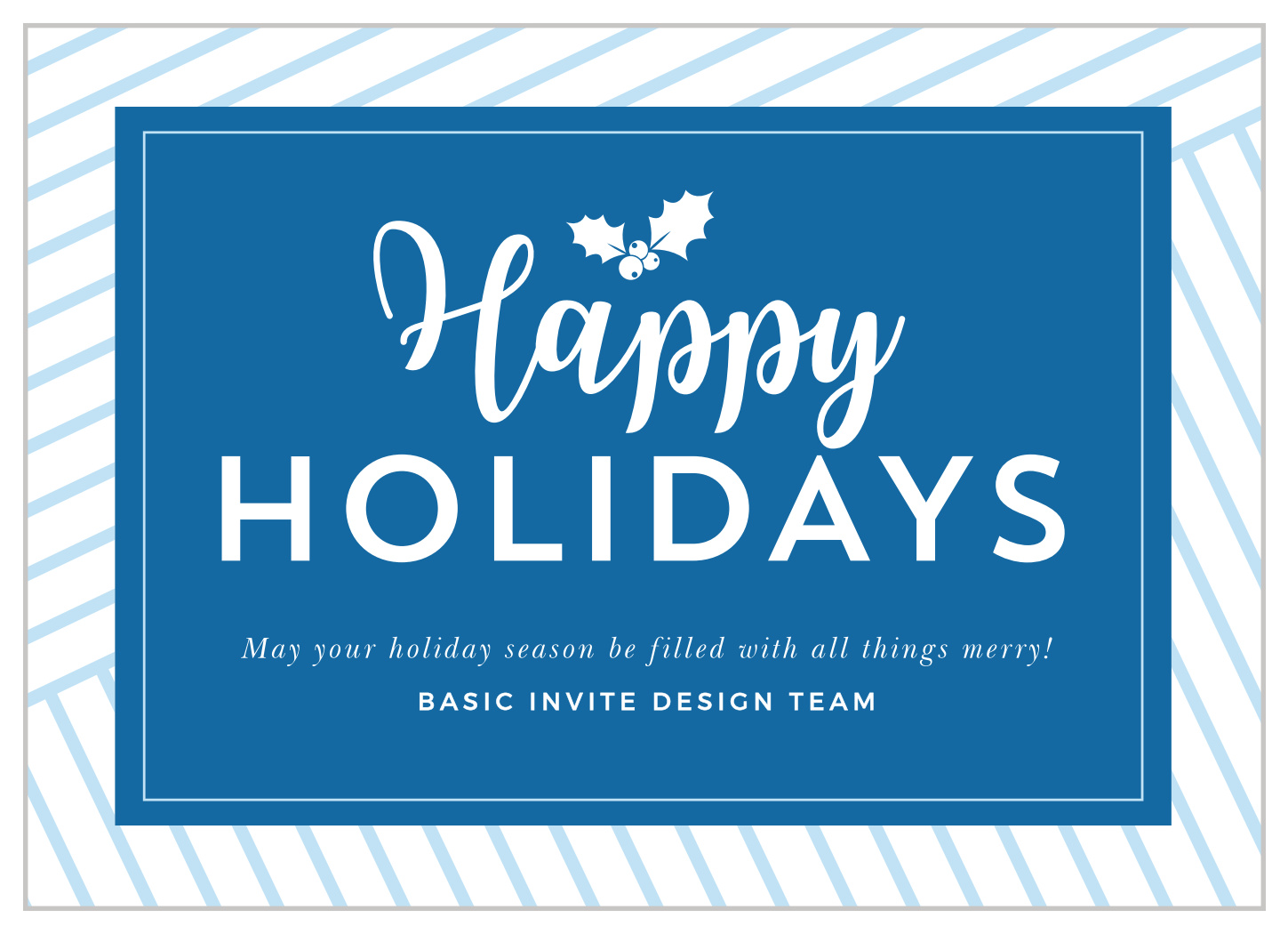 Holiday Stripes Corporate Holiday Cards