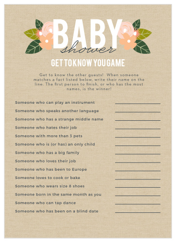 Turn conversation into a friendly competition with our gorgeous Herbaceous Babe Get to Know You Game. Customize the questions to reflect the interests and hobbies of your guests, then set your loved ones loose. With herbals, florals, and gorgeous typography to guide their talking points, you can be sure there won’t be any lulls in conversation at your party.