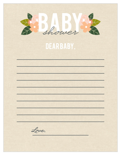 Collect the sweet sentiments and tender thoughts of your friends and family with our stunning Herbaceous Babe Letter to Baby. Featuring a stunning ensemble of floral illustrations, bright-white text, and a rustic background, your guests can use these beautiful pages to introduce themselves to the newest member of your family- before they’ve even been born.