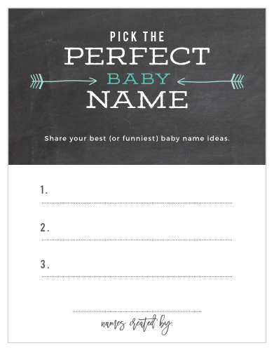 Baby Chalk Baby Name Contest will be an appreciated addition to your baby shower!