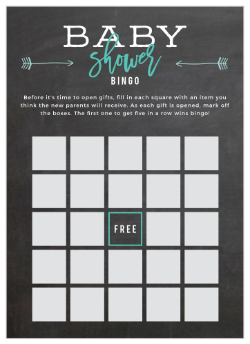 Our Baby Chalk Baby Shower Bingo will have your guests guess what’s in each gift, then hand out little rewards in turn!