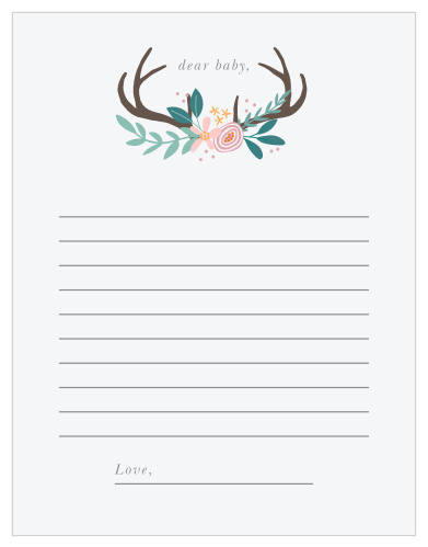 Collect the sweet sentiments and tender thoughts of your friends and family with our stunning Rustic Bouquet Letter to Baby.