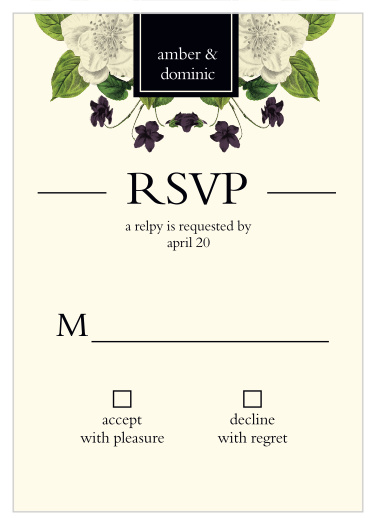 One size fits all response card.