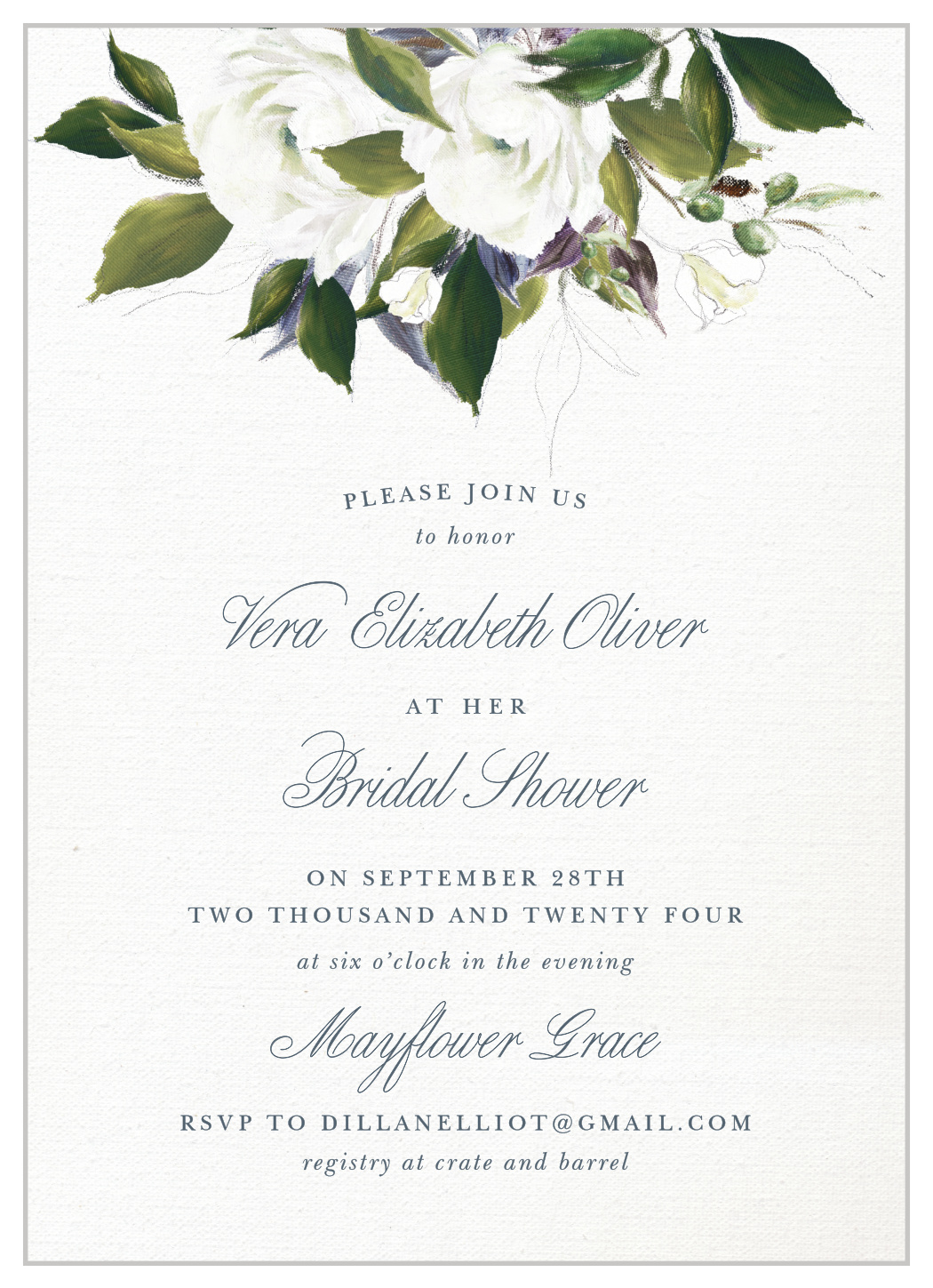 Blooming Elegance Bridal Shower Invitations
