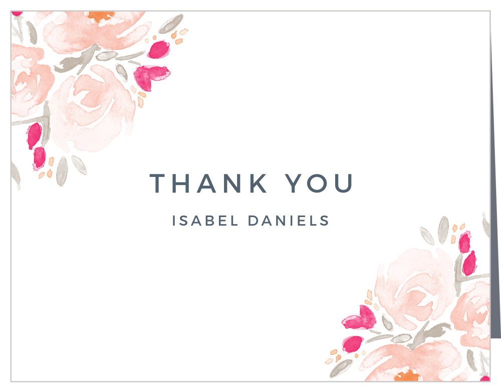 Watercolor Florals Baby Shower Thank You Cards