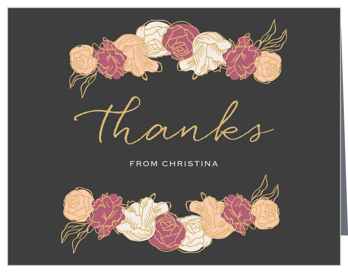 Shining Blooms Bridal Shower Thank You Cards