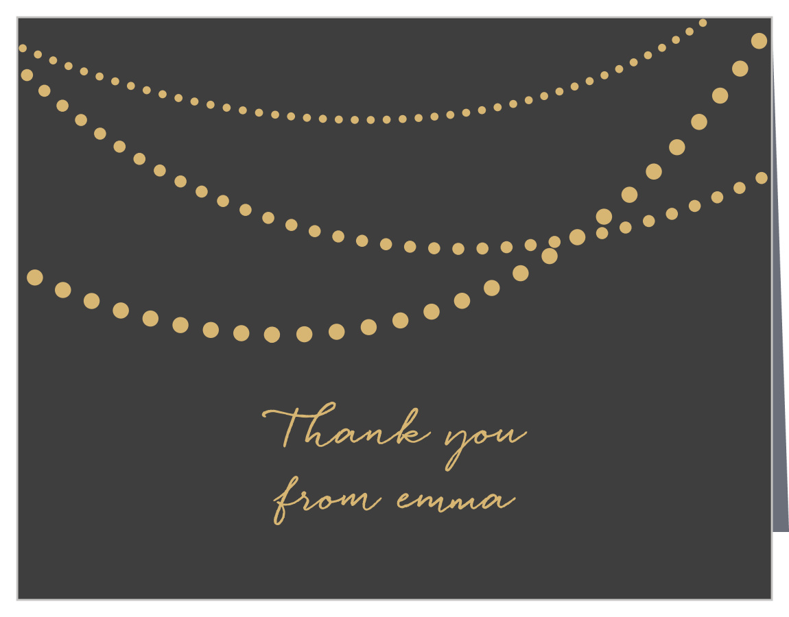 Golden Pearls Bridal Shower Thank You Cards