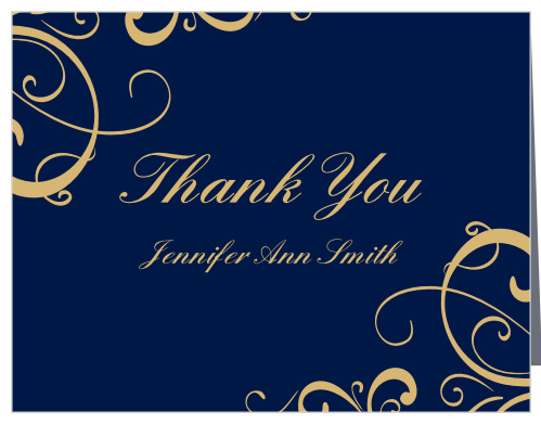 Artful Swirls Bridal Shower Thank You Cards allow you to say everything you could ever need to in the same gorgeous style as your invitations. Gold-foil shines brightly across the surface of the card in the form of carefully calligraphed text and swirling illustrations, guarantee that these beautiful cards look incredible in their hands and homes.