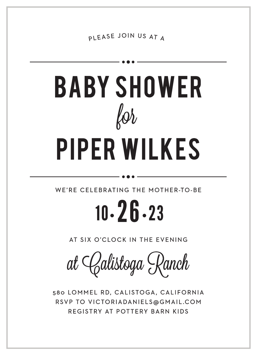 Printed Playbill Baby Shower Invitations