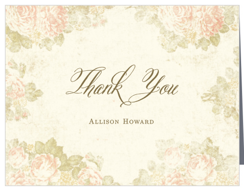 Stained Florals Bridal Shower Thank You Cards