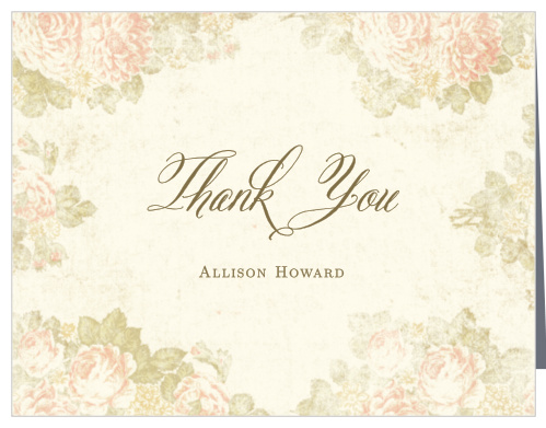 Our Stained Florals Bridal Shower Thank You Cards have an antique look that your guests will love.
