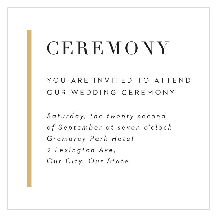 Classic Sophistication Ceremony Cards