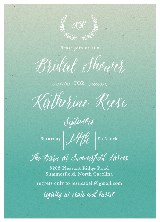 Enjoy the company of your friends and family when you use our Subtle Ombre Bridal Shower Invitations to invite them.