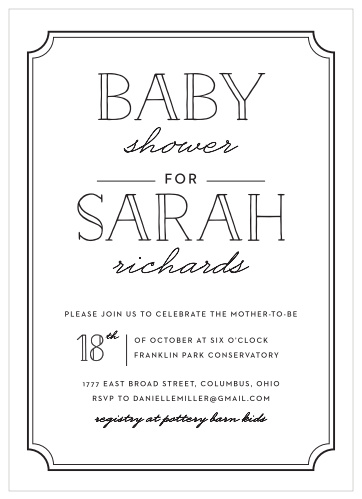 Surround yourself with the people you love most using our stunningly simple Clean Typography Baby Shower Invitations. 