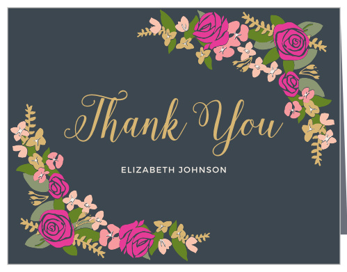 Bright Wreath Bridal Shower Thank You Cards