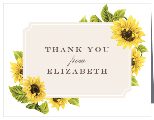 Sunflower Field Bridal Shower Thank You Cards
