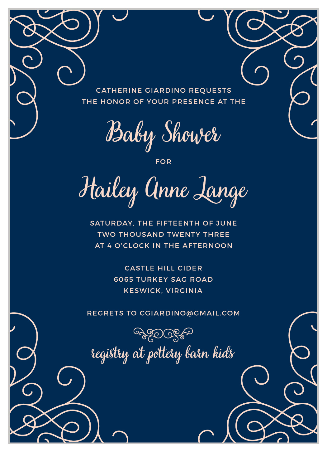 Decorative Simplicity Baby Shower Invitations