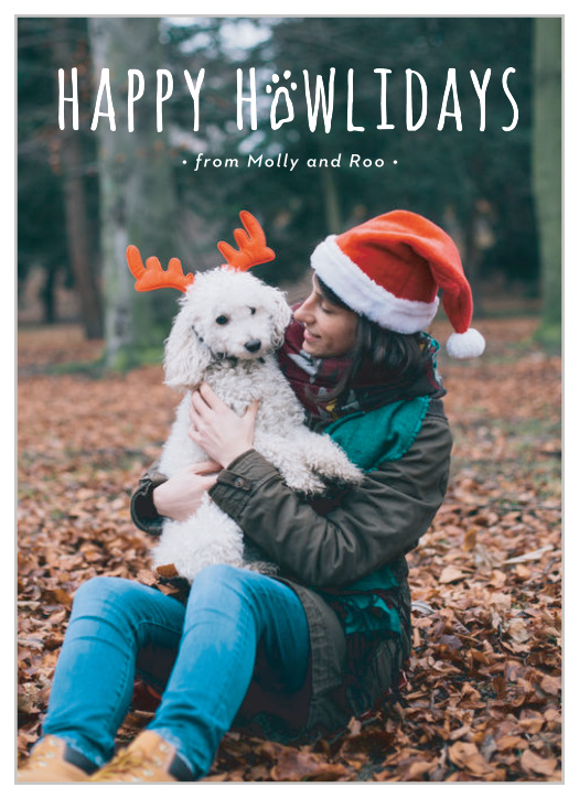 Our Happy Howlidays Holiday Cards are the perfect card to spread some holiday cheer with your pet this season.