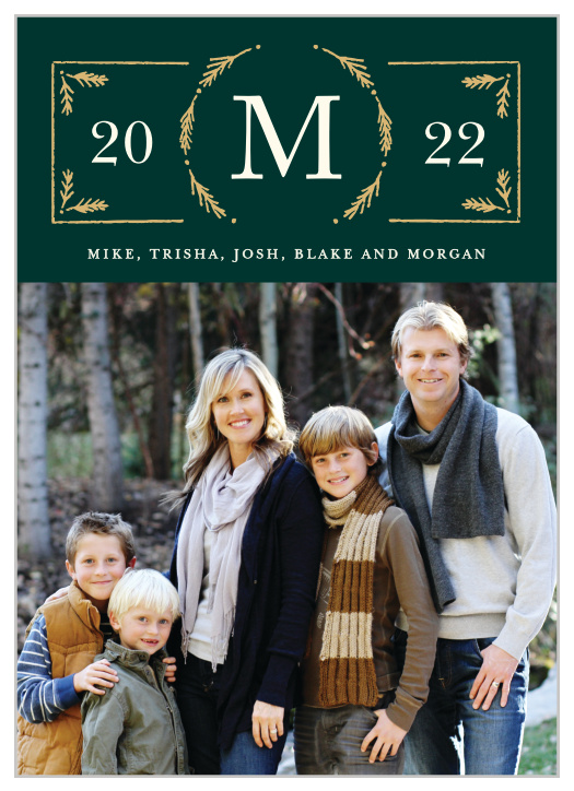 Our Monogram Laurels Holiday Cards are a classy affair, making them an excellent choice this holiday season.