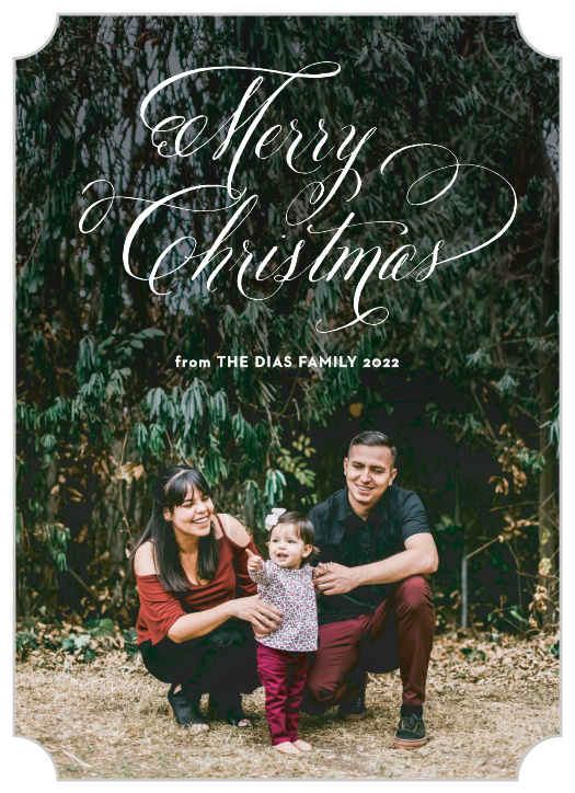 Send your holiday well-wishes swirling into your the homes of your friends and family like fresh snow with our Cutest Calligraphy Christmas Cards. With your favorite family photo decorating their background, these stunning cards will look lovely anywhere you send them.