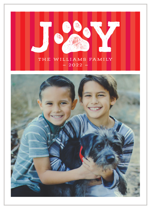 Our Joy Pawprint Holiday Cards will surely be a hit this holiday season.