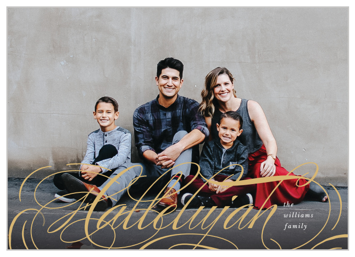 Our Hallelujah Scrolls Christmas Cards have the classic look you are looking for.