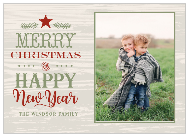 Our Country Star Christmas Cards are the perfect way to wish your family and friends a Merry Christmas in a rustic western style.