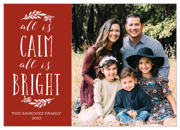 Our Calm & Bright Christmas Cards have a rustic hand-drawn feel you were looking for.