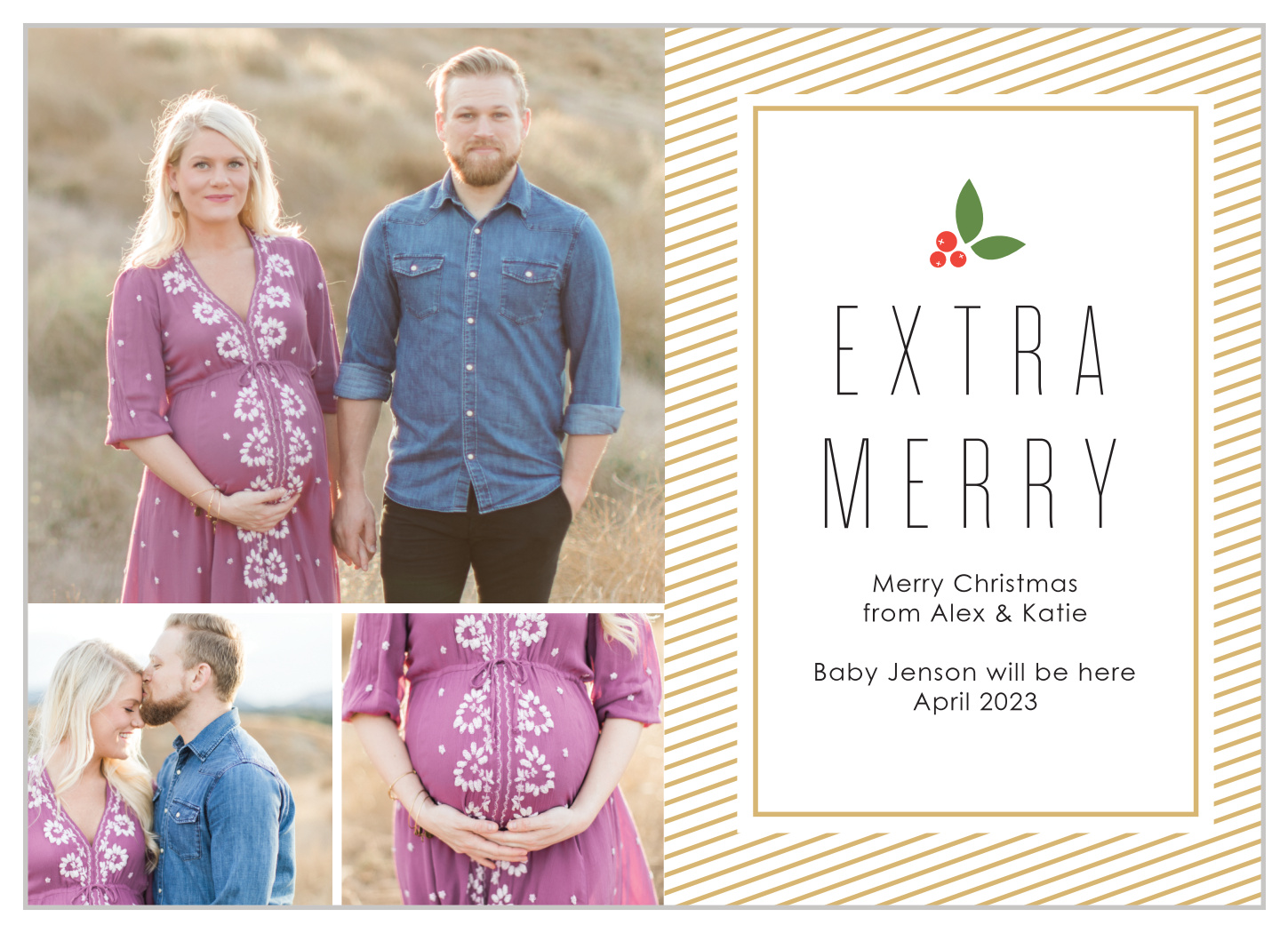 Pregnancy Photoshoot Christmas Cards