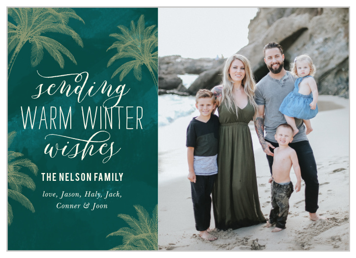 Our Palm Tree Wishes Holiday Cards are perfect for those who will be vacationing over the holidays, as well as for those who live in warm destinations!