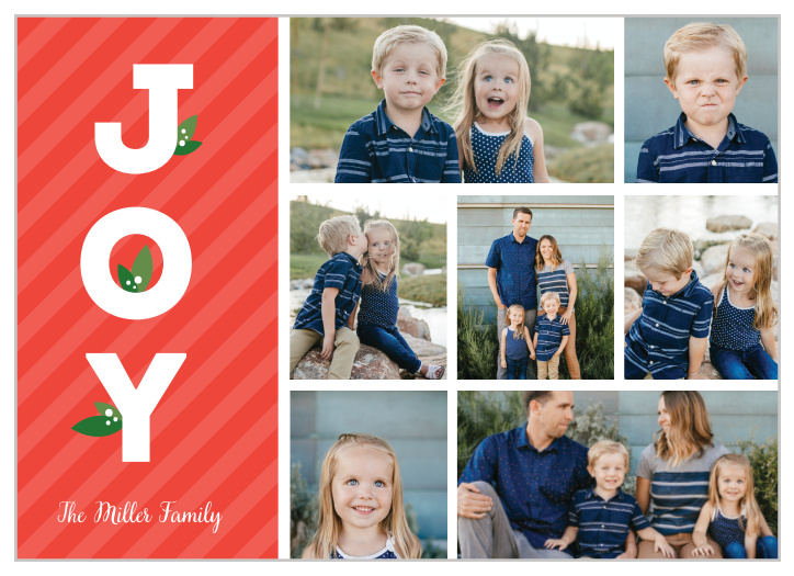 Spread the joyful spirit of the holidays with our Happy Joy Holiday Cards.