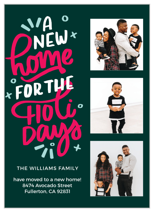 Our gorgeous Holiday Home Holiday Cards offer a festive flash of color to your holiday greetings.