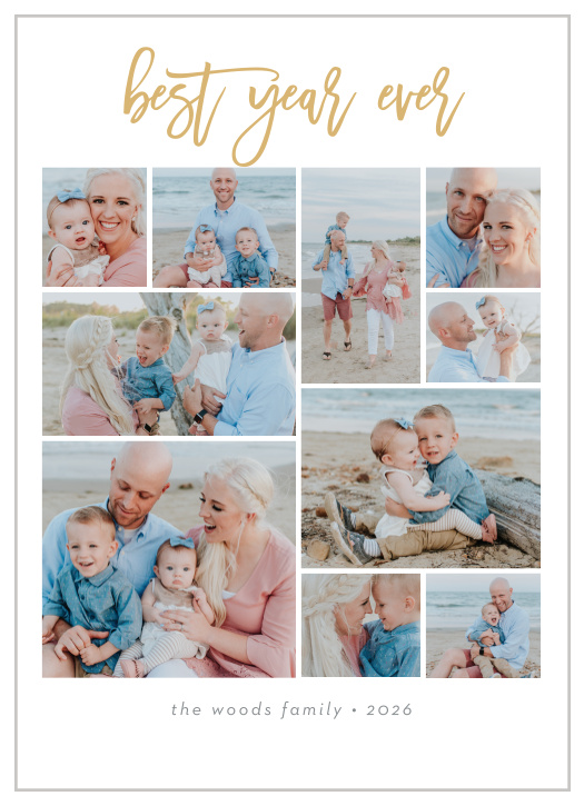 Send out a multitude of photos to represent your wonderful year with our Yearbook Photos New Years Cards!