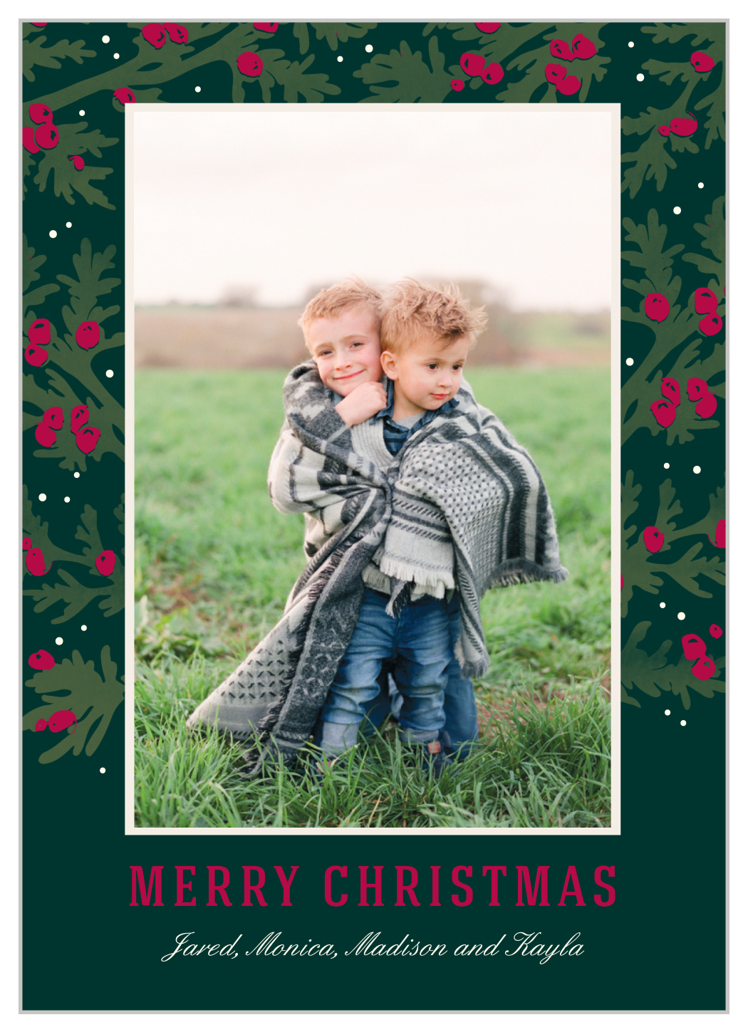 Traditional Evergreen Christmas Cards