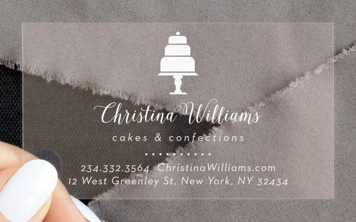 Pretty Cake Clear Business Cards