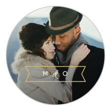 Seal envelopes or gift family and friends with a memento of your special day with our Contemporary Banner Wedding Stickers.