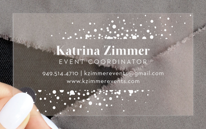 Confetti Frame Clear Business Cards