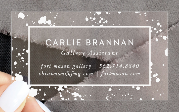 Lively Paint Clear Business Cards
