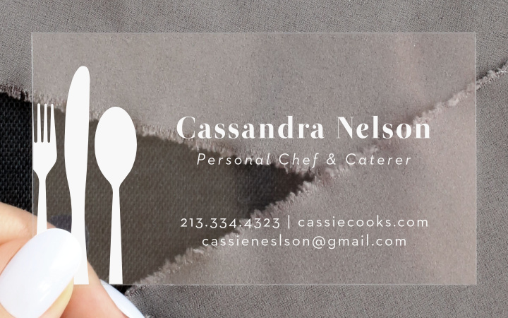 Placesetting Pieces Clear Business Cards