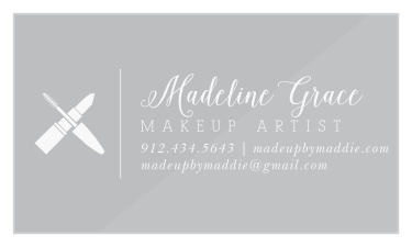 Our Perfectly Madeup Clear Business Cards offer the perfect presentation for your beauty business.
