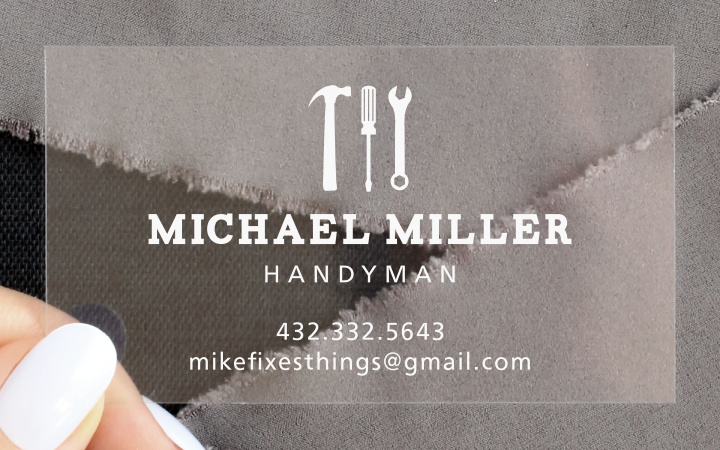 Toolbox Title Clear Business Cards