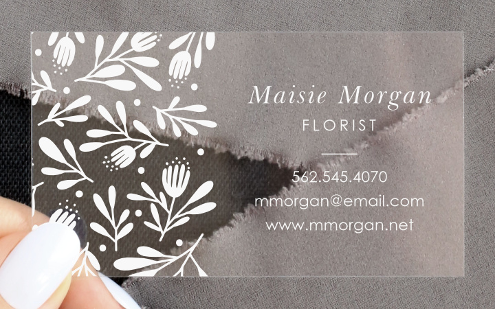 Floral Fun Clear Business Cards