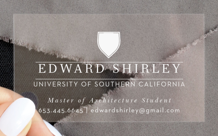 Student Print Clear Business Cards